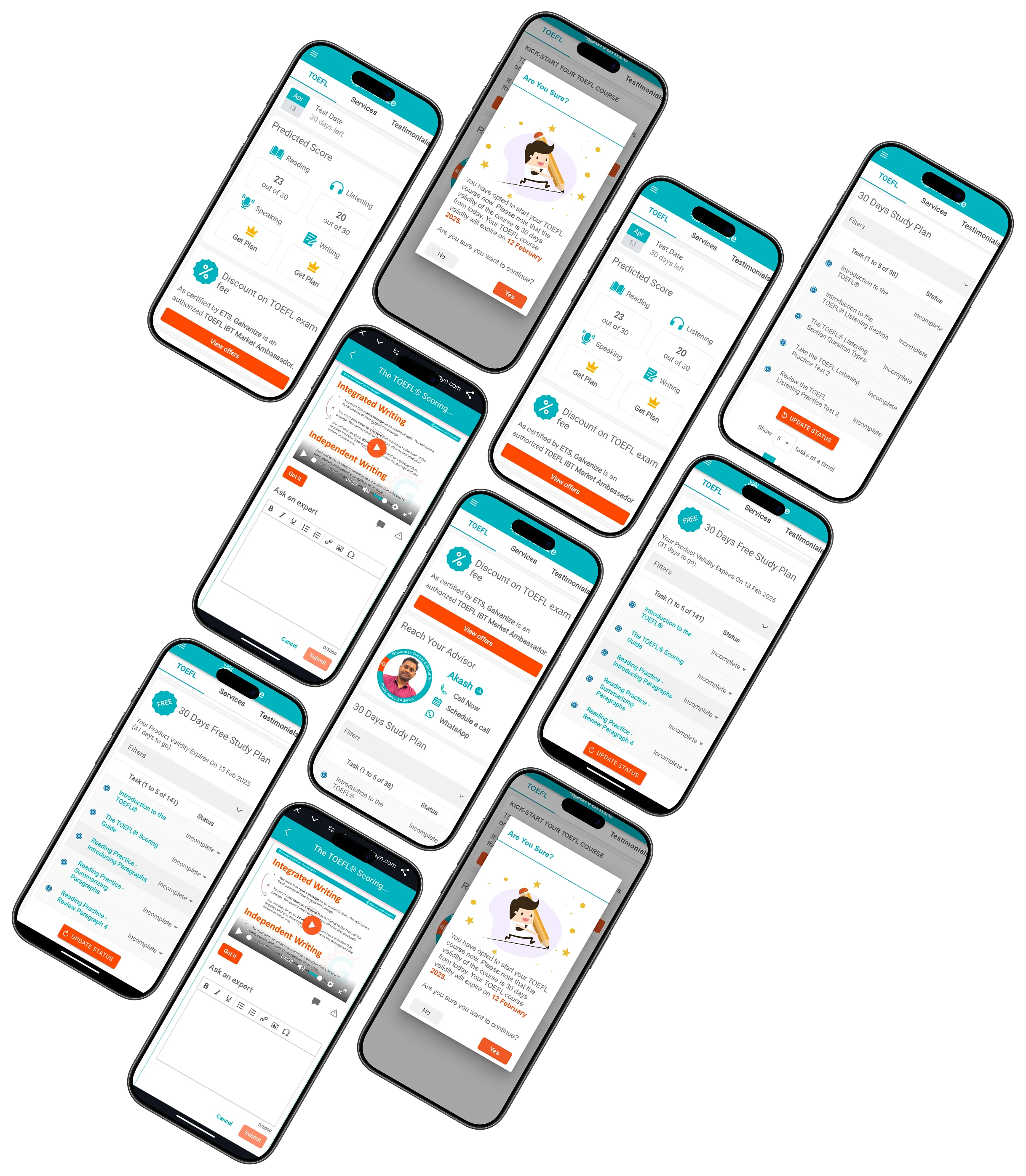 TOEFL App Mockup