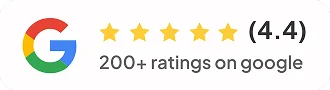 Google: 4.4 stars, 200+ ratings